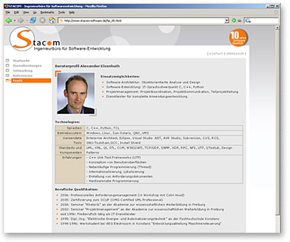 Screenshot www.stacom-software.de